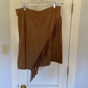 Women’s suede camel skirt